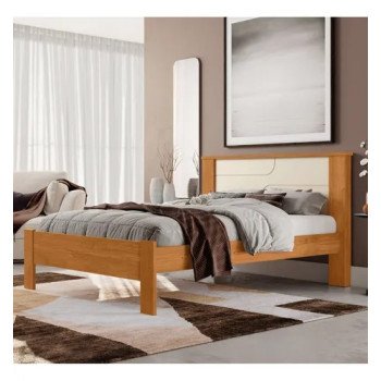 Cama de Casal Pérola Cinamomo/Off White